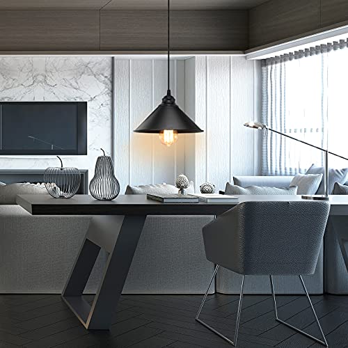 Black Plug in Pendant Light