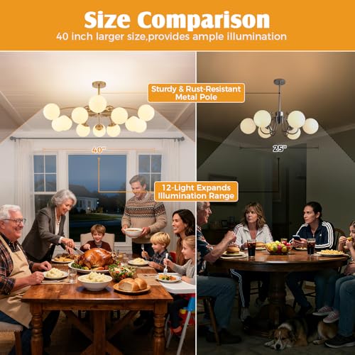 12 Light Milk Glass Pendant Light