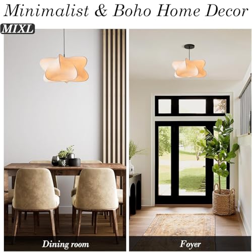 Wabi Sabi Style White Fabric Pendant Light for Kitchen Island