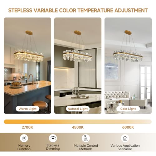 Modern Gold Crystal Chandelier