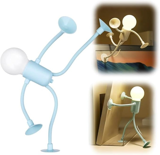 Funny Sportsman Night Light, Changeable Shape 2025 New Cute Light Bulb Man Mini Night Light, DIY Shape Night Lights, Suction Cup Bendable Desk Lamp for Boys Girls Room Bedroom