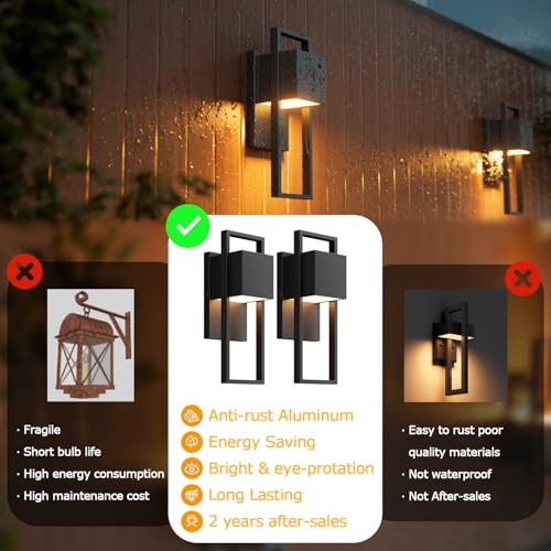 2 Pack Modern Outdoor Wall Lights (2 Count)