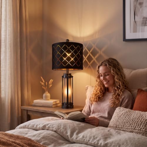 27'' Modern Table Lamp Set of 2 with Nightlight (2 Count)