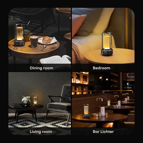 Rechargeable Cordless Small Metal Table Lamp (2 Count)