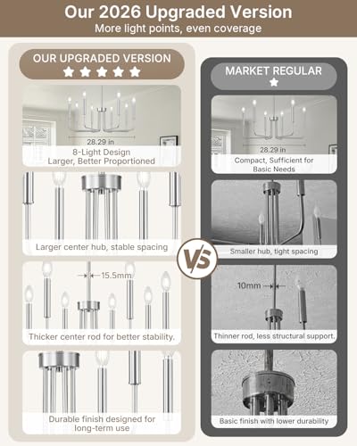 8 Light Brushed Nickel Chandelier