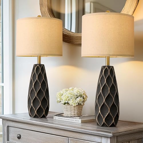 27.5" Ceramic Table Lamps for Bedroom Living Room Lamps Set of 2 (2 Count)
