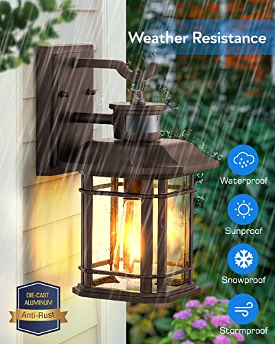 Brown Motion Sensor Outdoor Light Fixture