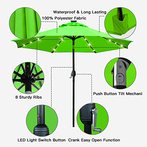 9' Solar LED Patio Umbrella
