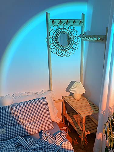 Sunset Lamp Projection Rotation Rainbow Projection Lamp Led Romantic Visual Led Light Network Red Light with USB Modern Floor Stand Night Light Living Room Bedroom Décor