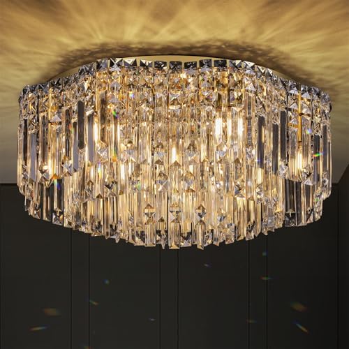 Flush Mount Crystal Chandelier