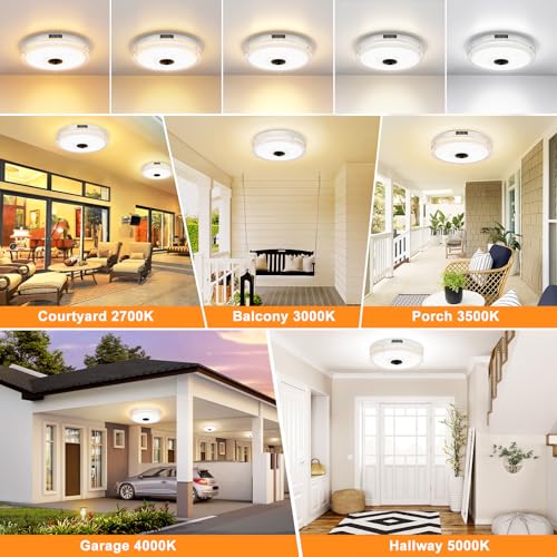 12" LED Motion Sensor Outdoor Ceiling Light Porch Lamp