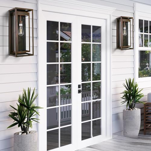 19 Inch Brown Outdoor Wall Light Fixtures