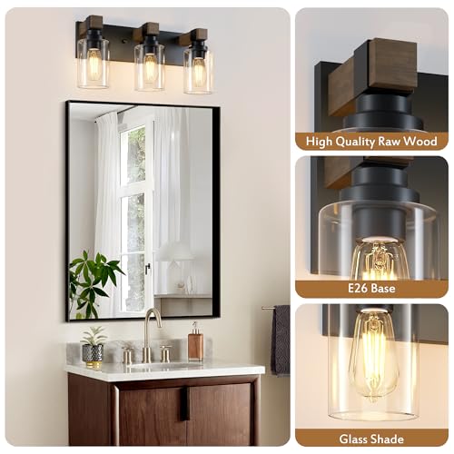 Farmhouse 3 Light Bathroom Vanity Light Fixtures