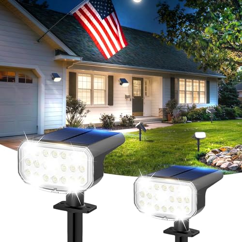 Solar Spotlights Outdoor Waterproof with Focus Beam (2 Count)