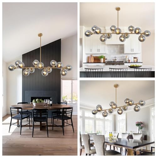 Gold Linear Chandelier 59 Inch Extra Large Sputnik Pendant Light