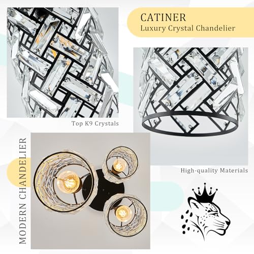 Black Crystal Cluster Pendant Light