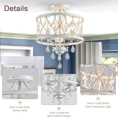 Farmhouse Crystal Ceiling Light Fixture (3 Count)