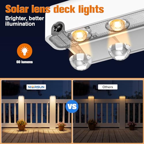 Solar Fence Lights Outdoor 12 Pack (12 Count)