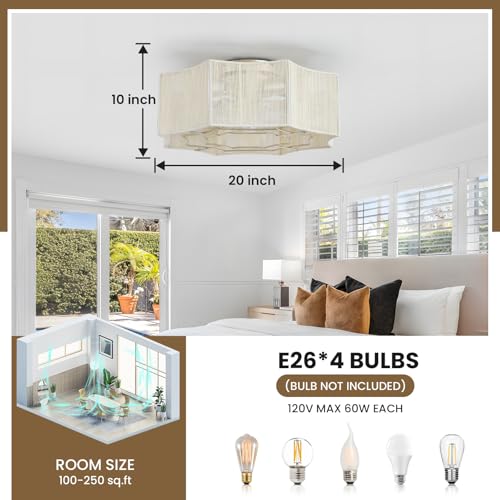 Boho Ceiling Fans with Lights (Cotton)