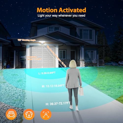 120W Smart LED Security Lights Motion Sensor Outdoor 5 Heads