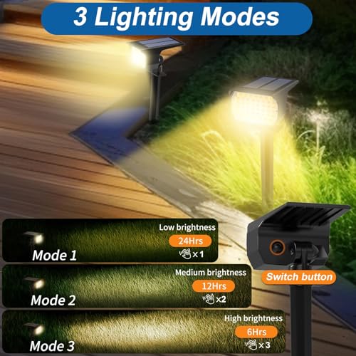 Solar Spot Lights Outdoor Waterproof Spotlight (2 Count)