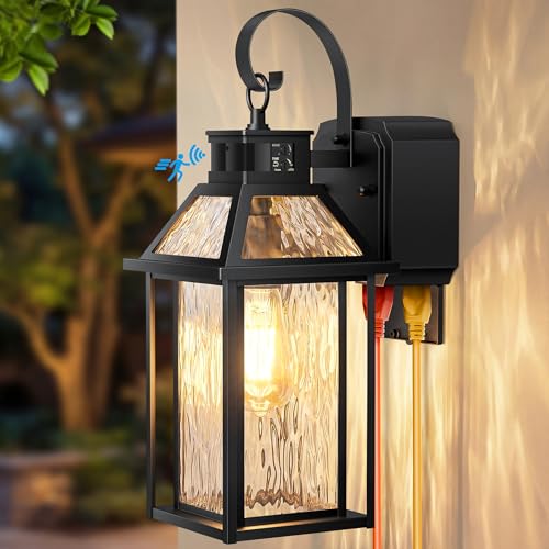 Porch Lights Outdoor with GFCI Outlet