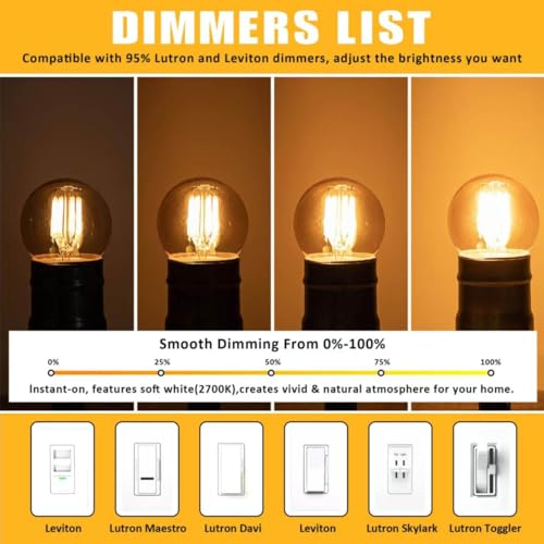 Dimmable G40 LED Bulbs 3W (6 Count)