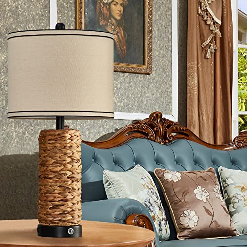Rattan Table Lamps Set of 2