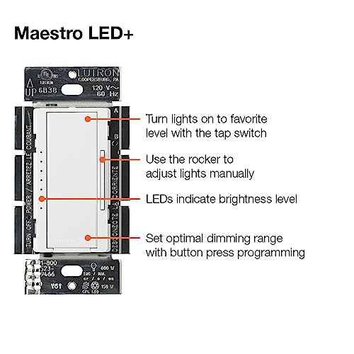 Maestro LED+ Dimmer Switch for Dimmable LED (2 Count)