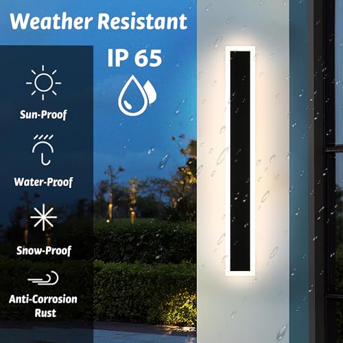 2pcs 48in Long Outdoor Wall Lights Exterior Dimmable 5.1in Wide (2 Count)