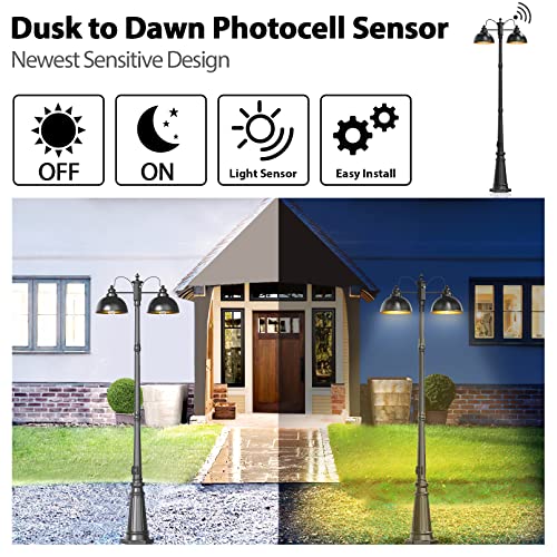 Dusk to Dawn Outdoor Lamp Post Lights with Outlet