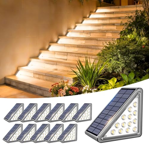 12 Pack Solar Step Lights Outdoor Waterproof (12 Count)