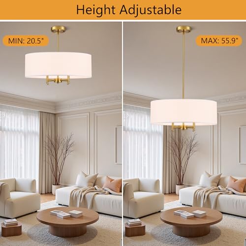 20" Gold Drum Chandelier