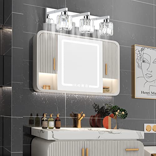 Crystal Vanity Light Fixtures Modern Vanity Light for Bathroom Crystal Bathroom Lighting Fixture Wall Light Over Mirror 3 Lights
