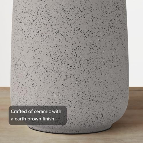Earth Brown Ceramic Table Lamp Set of 2 Tall 22in Lamps for Living Room End Table Bedroom Farmhouse Rustic Lamp Set Bedside Nightstand Lamps Set of Two Side Table Lamps (2 Count)