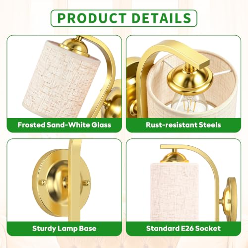 Gold Wall Sconces Lights for Bathroom