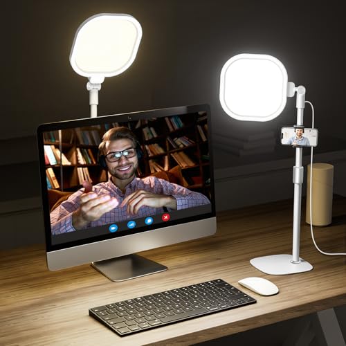 Desk Ring Light with Stand for Computer