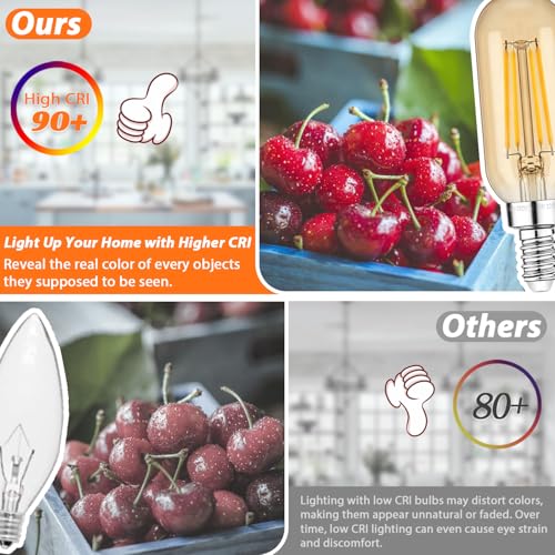 E12 Edison LED Light Bulbs 40 Watt Equivalent Candelabra (6 Count)