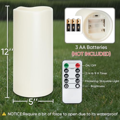 5x12 Waterproof Flameless Candles