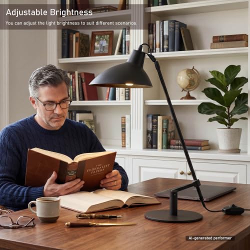 Desk Lamp Modern Industrial 100% Metal Adjustable Table Lamp 24"