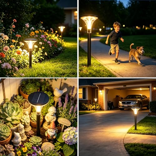29" Tall Solar Pathway Lights Outdoor Waterproof (4 Count)