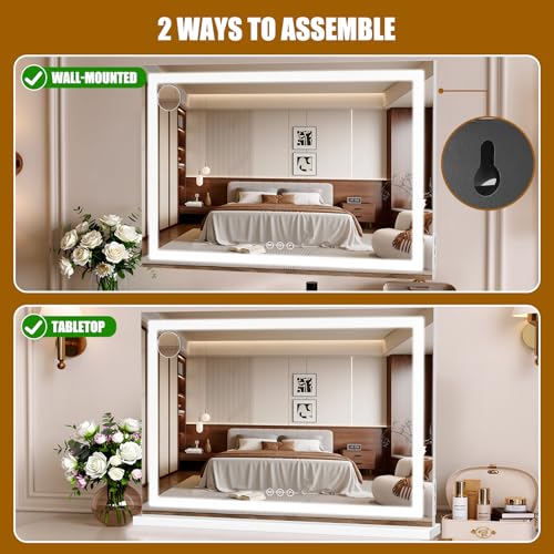 Vanity Mirror with Lights 32"x22"