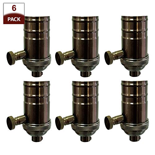 Vintage Turn Knob Dimmer Lamp Socket for Incandescent LED Bulbs (6 Count)