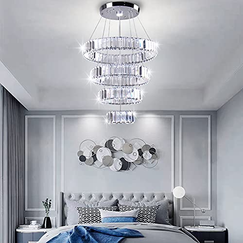 4 Ring Adjustable Crystal Chandelier