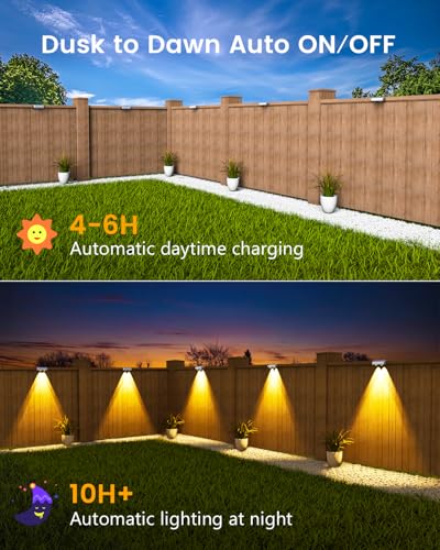Solar Fence Lights Outdoor Waterproof (8 Count)