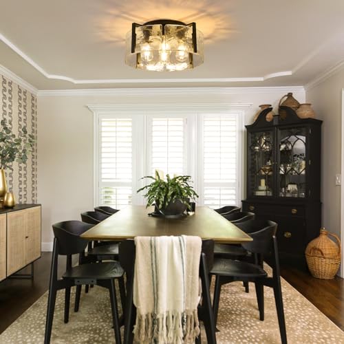 Black Semi Flush Mount Ceiling Light Fixture