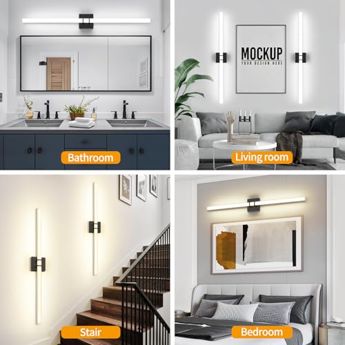 Modern Black Vanity Light Bar 40 Inch