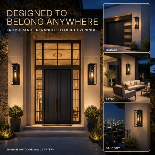 18 Inch 4 Pack Outdoor Wall Lantern Light Fixture (4 Count)