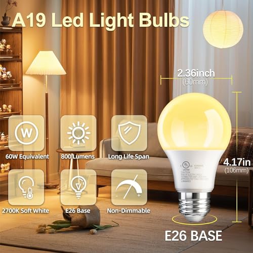 24 Pack A19 LED Light Bulb (24 Count)