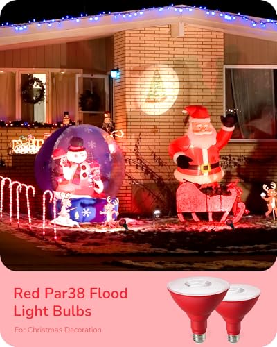 Dimmable Halloween Red PAR38 Flood LED Light Bulbs (4 Count)